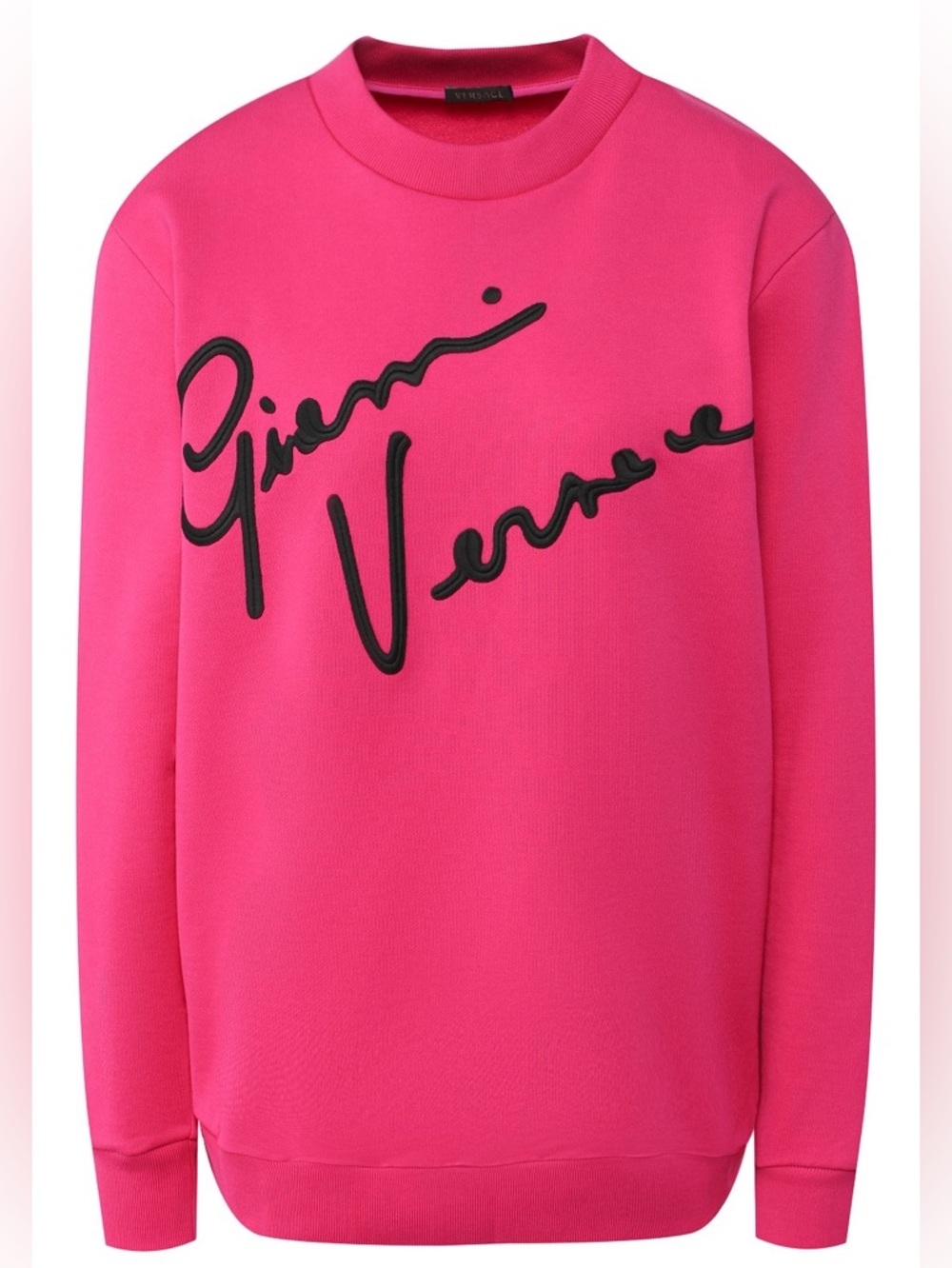 Versace Hot Pink Crewneck with Black Script Logo